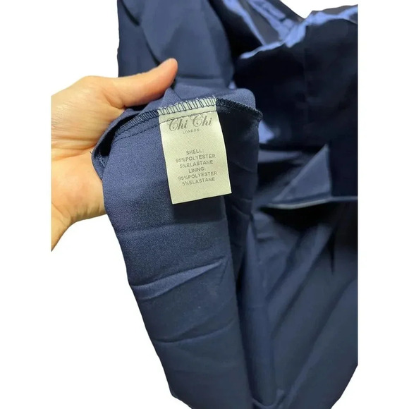 Chi Chi London Curve Yazmina Navy Blue High Low Dress - Picture 7 of 7